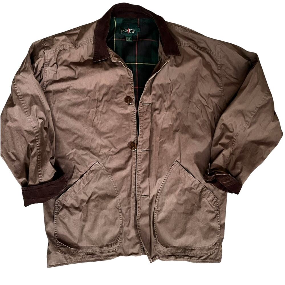 J Crew 90's Oarsman Barn Jacket, Flannel Lined Chore Coat | Mens L, Brown